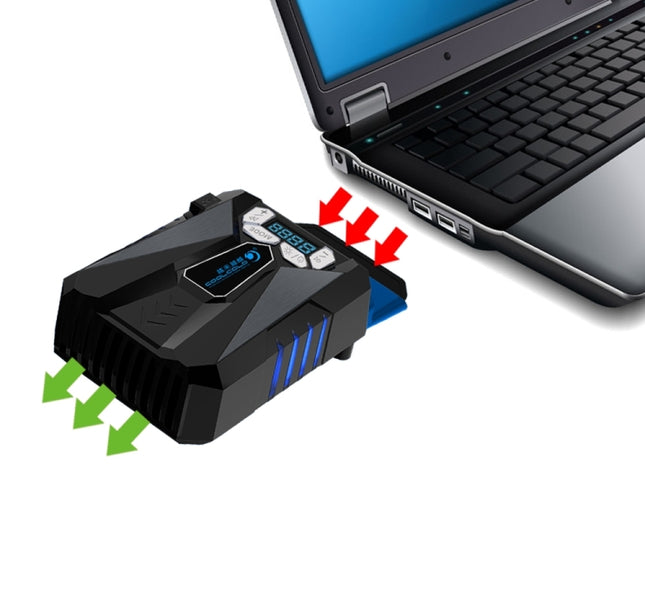 Ice Troll 5 COOLCOLD Portable Laptop Cooling Fan Air Cooler Speed Adjustable High Performance Notebook Fan Cooler Controller, USB 5V (Black)