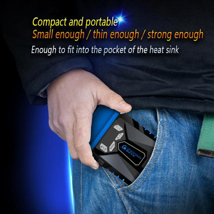 Ice Troll 5 COOLCOLD Portable Laptop Cooling Fan Air Cooler Speed Adjustable High Performance Notebook Fan Cooler Controller, AC 220V, AC 220V (Black)