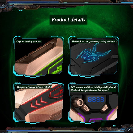 Ice Troll 7 COOLCOLD Portable Laptop Notebook Fan Turbo Radiator Ultra Silent Cooling Fan, AC 220V(Bronze)