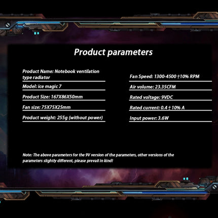 Ice Troll 7 COOLCOLD Portable Laptop Notebook Fan Turbo Radiator Ultra Silent Cooling Fan, AC 220V(Bronze)