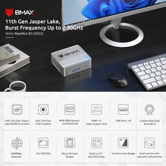 BMAX B3 Windows 11 Mini PC, 16GB+512GB, Intel Jasper Lake N5095, Support HDMI / RJ45 / TF Card, US Plug, B3 2022 16GB+512GB