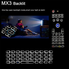 MX3-L White Backlit Version 2.4GHz Fly Air Mouse Wireless Keyboard Remote Control, White Backlit Version