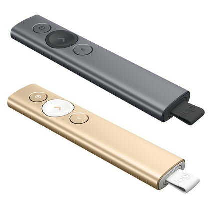 Logitech Spotlight 2.4Ghz USB Wireless Presenter PPT Remote Control Flip Pen, Spotlight (Grey), Spotlight (Gold)