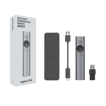 Logitech Spotlight 2.4Ghz USB Wireless Presenter PPT Remote Control Flip Pen, Spotlight (Gold), Spotlight (Grey)