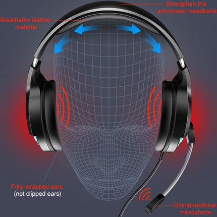 YINDIAO Q2 Head-mounted Wired Gaming Headset with Microphone, Version: Single USB Sound Card, Q2 Single USB Sound Card(White)
