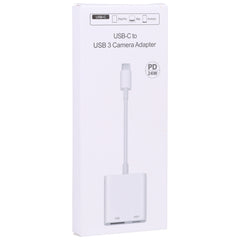 S-211 2 in 1 USB-C / Type-C Male to Type-C + USB Female Camera Adapter, S-211