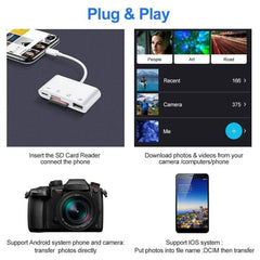 NK108LTC 4 in 1 USB-C Male to SD + TF + USB + Type-C Female Camera Reader, NK108LTC