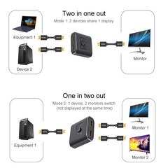 ST0003 2 in 1 Out 8K HDMI Switcher Bi-directional Video Converter, 8K 60Hz Black