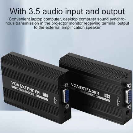 Measy VGA1815 VGA Extender Transmitter and Receiver Converter, POE Single Power Supply, Transmission Distance: 150m, VGA1815