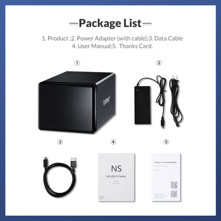 ORICO NS500U3 3.5 inch 5 Bay USB 3.0 Hard Drive Enclosure, NS500U3