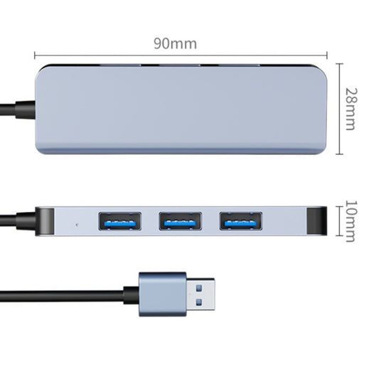 4 in 1 USB to USB3.0x4 HUB Adapter, Cable Length: 1.2m, BYL-2013U3 12cm