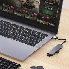 5 in 1 USB to USB3.0+USB2.0x3+USB-C / Type-C HUB Adapter, Cable Length: 10cm, BYL-2301U