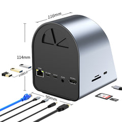 BYL-2211 10 in 1 USB-C / Type-C HUB Adapter, Support Phone Charger, BYL-2211
