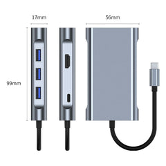 BYL-2111U3 7 in 1 USB-C / Type-C to USB Docking Station HUB Adapter, BYL-2111U3