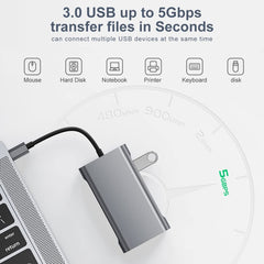 BYL-2111U3 7 in 1 USB-C / Type-C to USB Docking Station HUB Adapter, BYL-2111U3