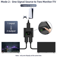 2 In 1 Out 4K HD Video Bi-Direction HDMI Switcher, SL