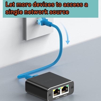 OZHW3 RJ45 1 to 2 Splitter Adapter Network 1000M LAN Ethernet Female Connector, OZHW3