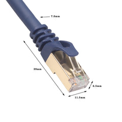 0.5m CAT8 Computer Switch Router Ethernet Network LAN Cable, Patch Lead RJ45, 0.5m