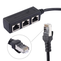 1 to 3 Socket LAN Ethernet Network RJ45 Plug Splitter Extender, 3 Ports RJ45