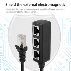 1 to 3 Socket LAN Ethernet Network RJ45 Plug Splitter Extender, 3 Ports RJ45