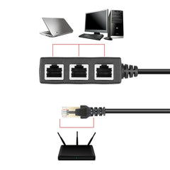 1 to 3 Socket LAN Ethernet Network RJ45 Plug Splitter Extender, 3 Ports RJ45