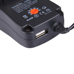 US Plug Universal 30W Power Wall Plug-in Adapter with 5V 2.1A USB Port, Tips: 6 PCS, Cable Length: About 1.2m, US Plug