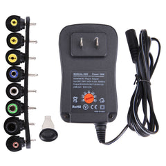 US Plug Universal 30W Power Wall Plug-in Adapter with 5V 2.1A USB Port, Tips: 6 PCS, Cable Length: About 1.2m, US Plug