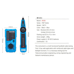 BSIDE FWT11 RJ11 / RJ45 Telephone Wire Tracker Ethernet LAN Network Cable Tester Detector Line Finder, FWT11 Line Finder