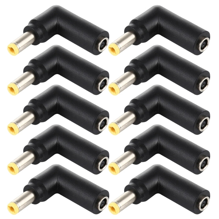 10 PCS 4.5 x 3.0mm Female to 5.5 x 2.5mm Male Plug Elbow Adapter Connector, 4.5x3.0mm to 5.5x2.5mm
