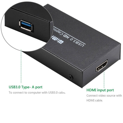 WIMI EC288 USB 3.0 HDMI 1080P Video Capture Device Stream Box, No Need Install Driver