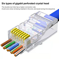 100pcs /Pack Cat6e Unshielded Pass Through RJ45 Connector Modular Plug, Cat6e UnShielded Pass Through