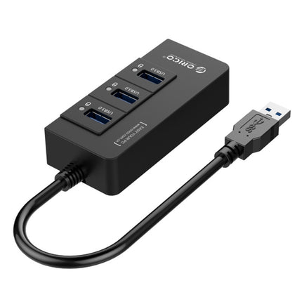 ORICO HR01-U3 ABS 3 puertos USB3.0 HUB Splitter con tarjeta de red Ethernet Gigabit RJ45 externa de 5 Gbps para computadoras portátiles/de escritorio/ultrabook, etc.