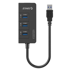 ORICO HR01-U3 ABS 3 Ports USB3.0 HUB Splitter with External RJ45 Gigabit Ethernet Network Card 5 Gbps for Laptops / Desktop / Ultrabook etc.