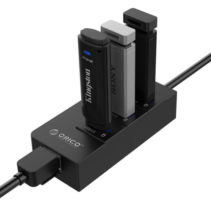 ORICO HR01-U3 ABS 3 puertos USB3.0 HUB Splitter con tarjeta de red Ethernet Gigabit RJ45 externa de 5 Gbps para computadoras portátiles/de escritorio/ultrabook, etc.