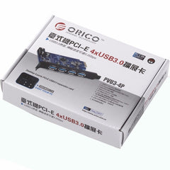 ORICO PVU3-4P 4 Ports USB3.0 PCI Express Card for Desktop, 4 Ports USB3.0