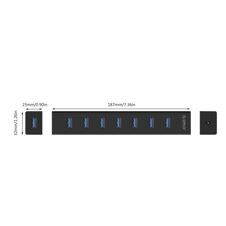 ORICO H7013-U3 ABS Material Desktop 7 Ports USB 3.0 HUB with 1m USB Cable