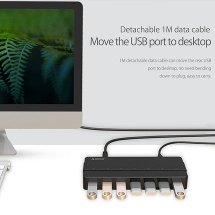 Concentrador USB 3.0 de 7 puertos para escritorio ORICO H7928-U3 de material ABS con cable de 1 m, USB 3.0