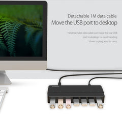 ORICO H7928-U3 ABS Material Desktop 7 Ports USB 3.0 HUB with 1m Cable, USB 3.0