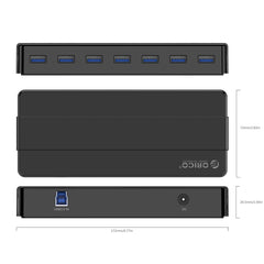 ORICO H7928-U3 ABS Material Desktop 7 Ports USB 3.0 HUB with 1m Cable, USB 3.0