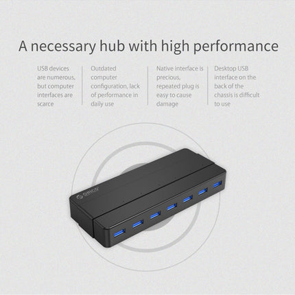 Concentrador USB 3.0 de 7 puertos para escritorio ORICO H7928-U3 de material ABS con cable de 1 m, USB 3.0