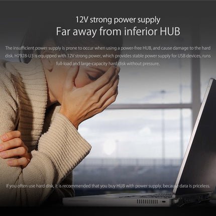 Concentrador USB 3.0 de 7 puertos para escritorio ORICO H7928-U3 de material ABS con cable de 1 m, USB 3.0