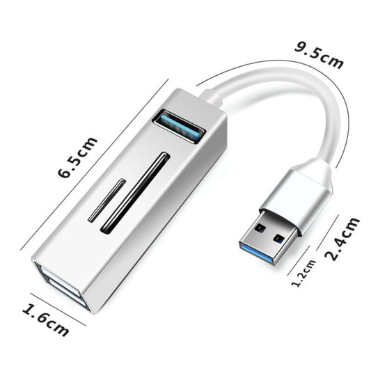 15101 5 in 1 USB3.0 to 3 x USB + SD / TF Card Reader HUB Adapter, USB3.0