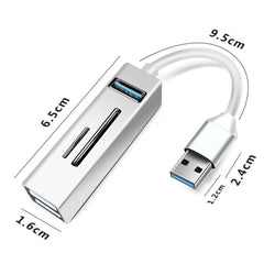 15101 5 in 1 USB3.0 to 3 x USB + SD / TF Card Reader HUB Adapter, USB3.0