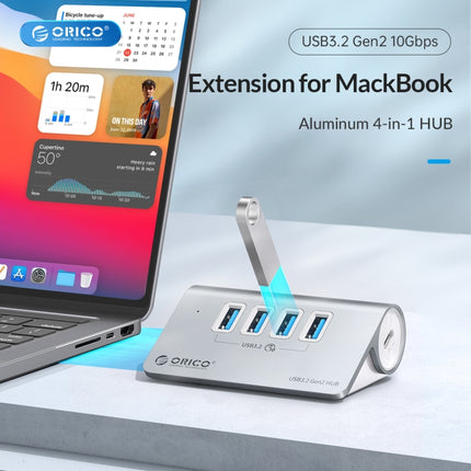 ORICO M3CU2 Aluminum Alloy 4-Port Type-C And USB 3.2 Gen2 10Gbps HUB, M3CU2