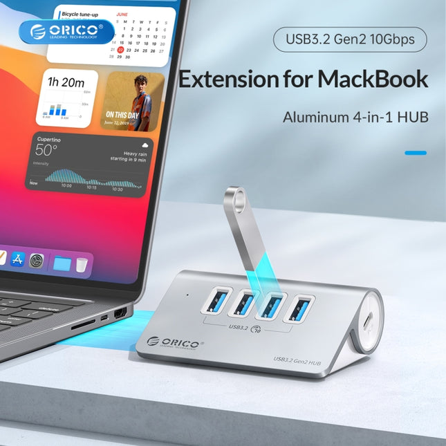 ORICO M3CU2 Aluminum Alloy 4-Port Type-C And USB 3.2 Gen2 10Gbps HUB, M3CU2