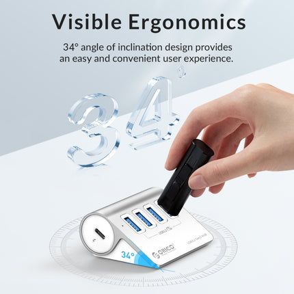 ORICO M3CU2 Aluminum Alloy 4-Port Type-C And USB 3.2 Gen2 10Gbps HUB, M3CU2