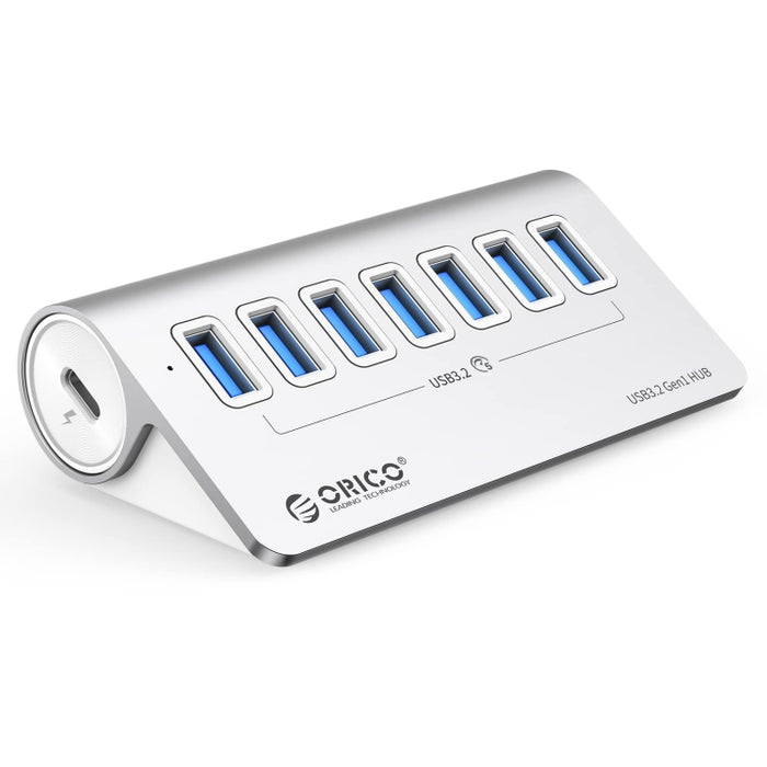Concentrador USB 3.2 Gen1 de 7 puertos y 5 Gbps de aleación de aluminio ORICO M3U7 con cable de 1 m, M3U7 de 1 m