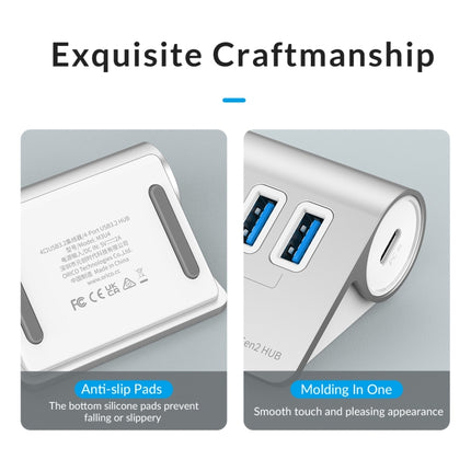 ORICO M3U7-G2 Aluminum Alloy 7-Port USB 3.2 Gen2 10Gbps HUB with 0.5m Cable, M3U7-G2 0.5m