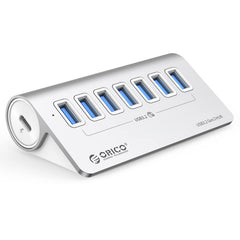 ORICO M3U7-G2 Aluminum Alloy 7-Port USB 3.2 Gen2 10Gbps HUB with 0.5m Cable, M3U7-G2 0.5m