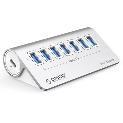 Concentrador USB 3.2 Gen2 de 7 puertos y 10 Gbps de aleación de aluminio ORICO M3U7-G2 con cable de 1 m, M3U7-G2 de 1 m
